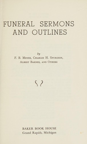 Funeral Sermons & Outlines (Pulpit Library)