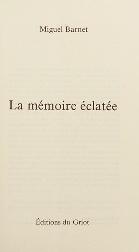 La mémoire éclatée
