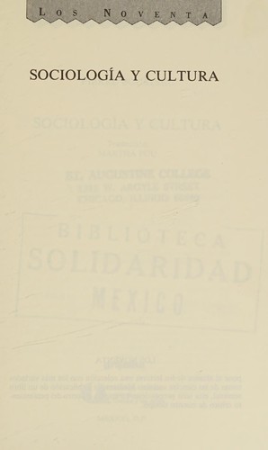 Sociologia y Cultura