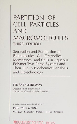 Partition of cell particles and macromolecules