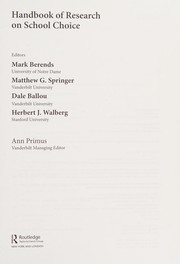 Handbook of Research on School Choice