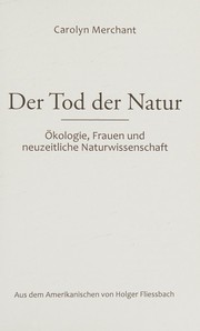 The death of nature: women, ecology, and the scientific revolution