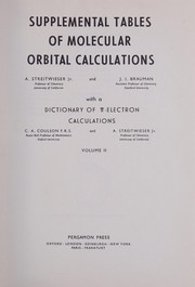 Supplemental tables of molecular orbital calculations