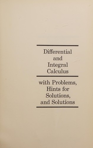 Differential and integral calculus