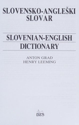 Slovensko-angleški slovar =