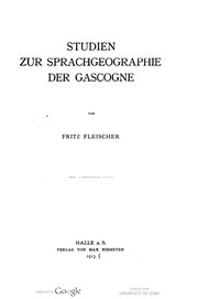 Studien zur sprachgeographie der Gascogne