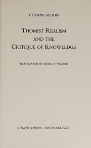 Thomist realism and the critique of knowledge