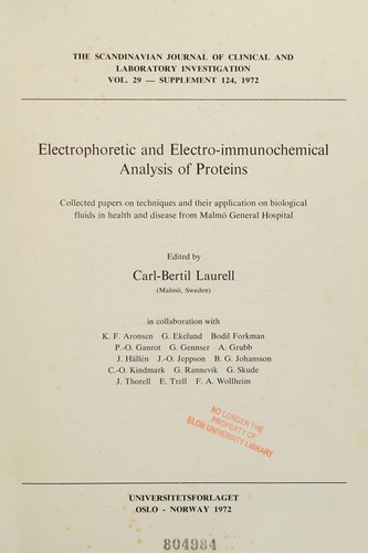 Electrophoretic and electro-immunochemical analysis of proteins