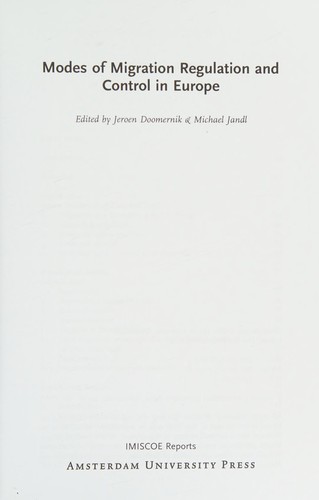 Modes of migration regulation and control in Europe