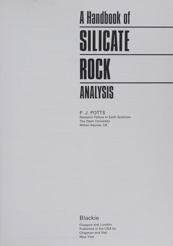A Handbook of silicate rock analysis