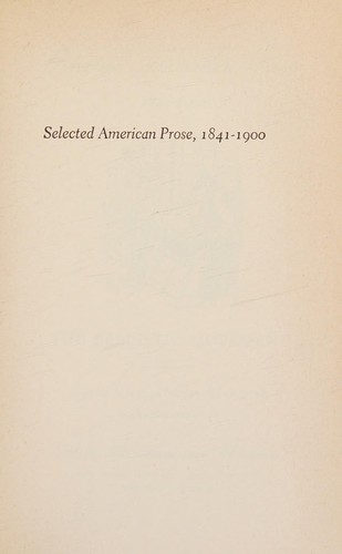 Selected American prose, 1841-1900