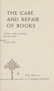 The care and repair of books