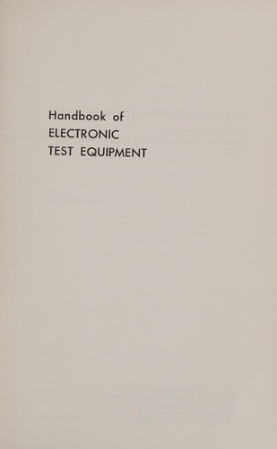 Handbook of electronic test equipment