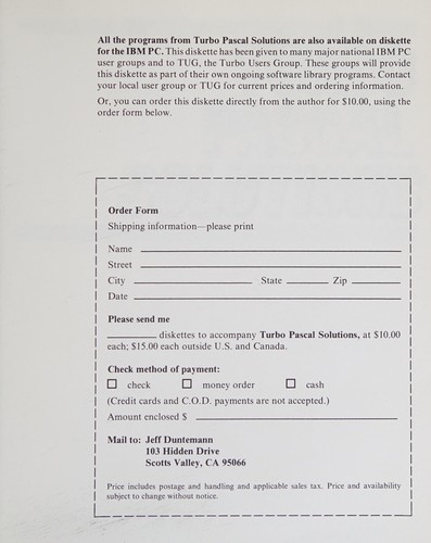 Turbo Pascal solutions
