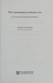 Canonization of Islamic Law