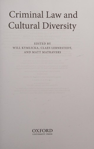 Criminal Law and Cultural Diversity