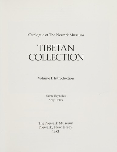 Catalogue of the Newark Museum Tibetan collection
