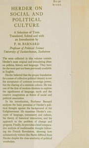 J. G. Herder on social and political culture
