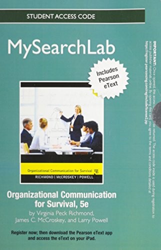 MySearchLab with Pearson EText -- Standalone Access Card -- for Organizational Communication for Survival