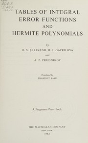 Tables of integral error functions and Hermite polynomials