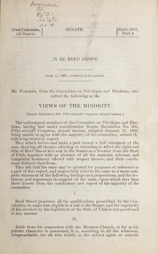 In re Reed Smoot ...