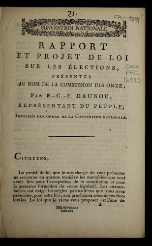 Rapport et projet de loi sur les e lections