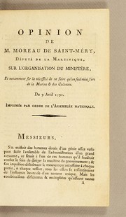Opinion de M. Moreau de Saint Méry