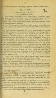 Descriptions of three Filariae
