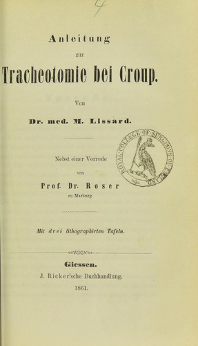 Anleitung zur Tracheotomie bei Croup