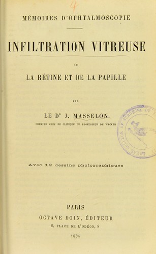 M©♭moires d'ophtalmoscopie