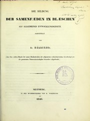 Die Bildung der Samenfaeden in Blaeschen als allgemeines Entwicklungsgesetz