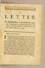 A letter to the publishers of the Boston gazette, &c