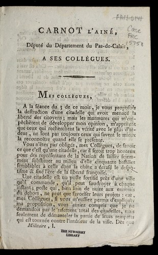 Carnot l'aine , de pute  du de partement du Pas-de-Calais, a   ses colle  gues
