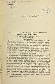 Observations on columbuim