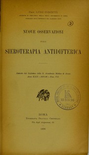 Nuove osservazioni sulla sieroterapia antidifterica