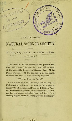 F. Day, Esq., F.L.S., on Why is fish so dear?