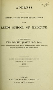 Address delivered at the opening of the twenty-eighth session of the Leeds School of Medicine