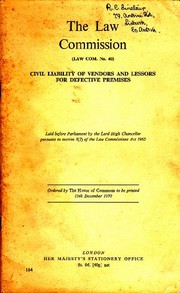 Civil liability of vendors and lessors for defective premises