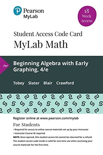 MyLab Math with Pearson EText -- 18 Week Standalone Access Card -- for Beginning Algebra