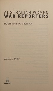 Australian Women War Reporters