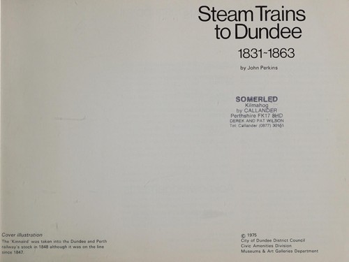 Steam trains to Dundee, 1831-1863