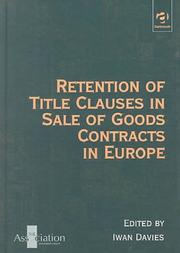 Retention of title clauses in sale of goods contracts in Europe