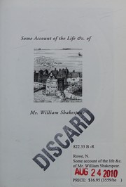 Some account of the life &c. of  Mr. William Shakespear