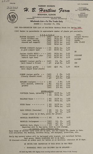 Wholesale list - to the trade only