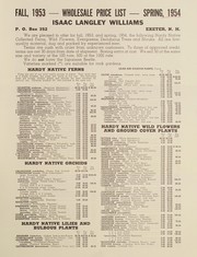 Fall, 1953 - wholesale price list - spring, 1954