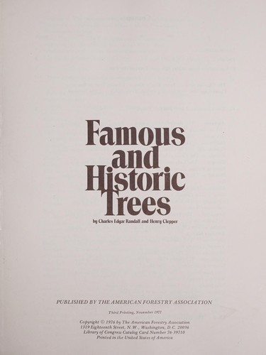 Famous and historic trees