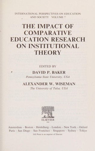 The impact of comparative education research on institutional theory