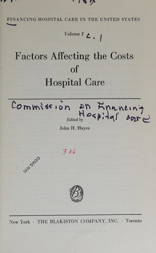 Financing hospital care in the United States