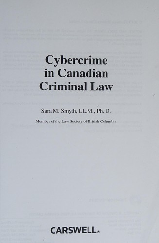 Cybercrime in Canadian criminal law