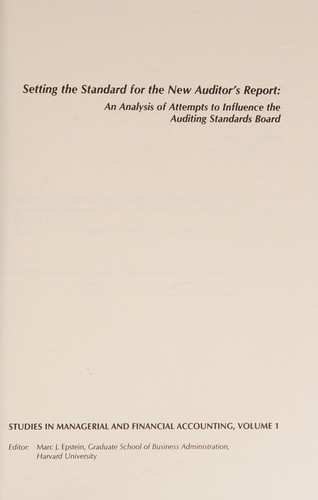 Setting the standard for the new auditor's report